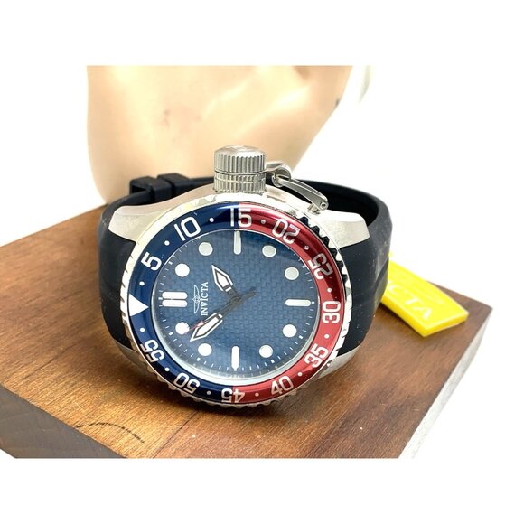 Invicta Mens Watch 35658 Pro Diver Quartz Blue Dial Pepsi Bezel Rubber Band 50mm - Picture 9 of 15